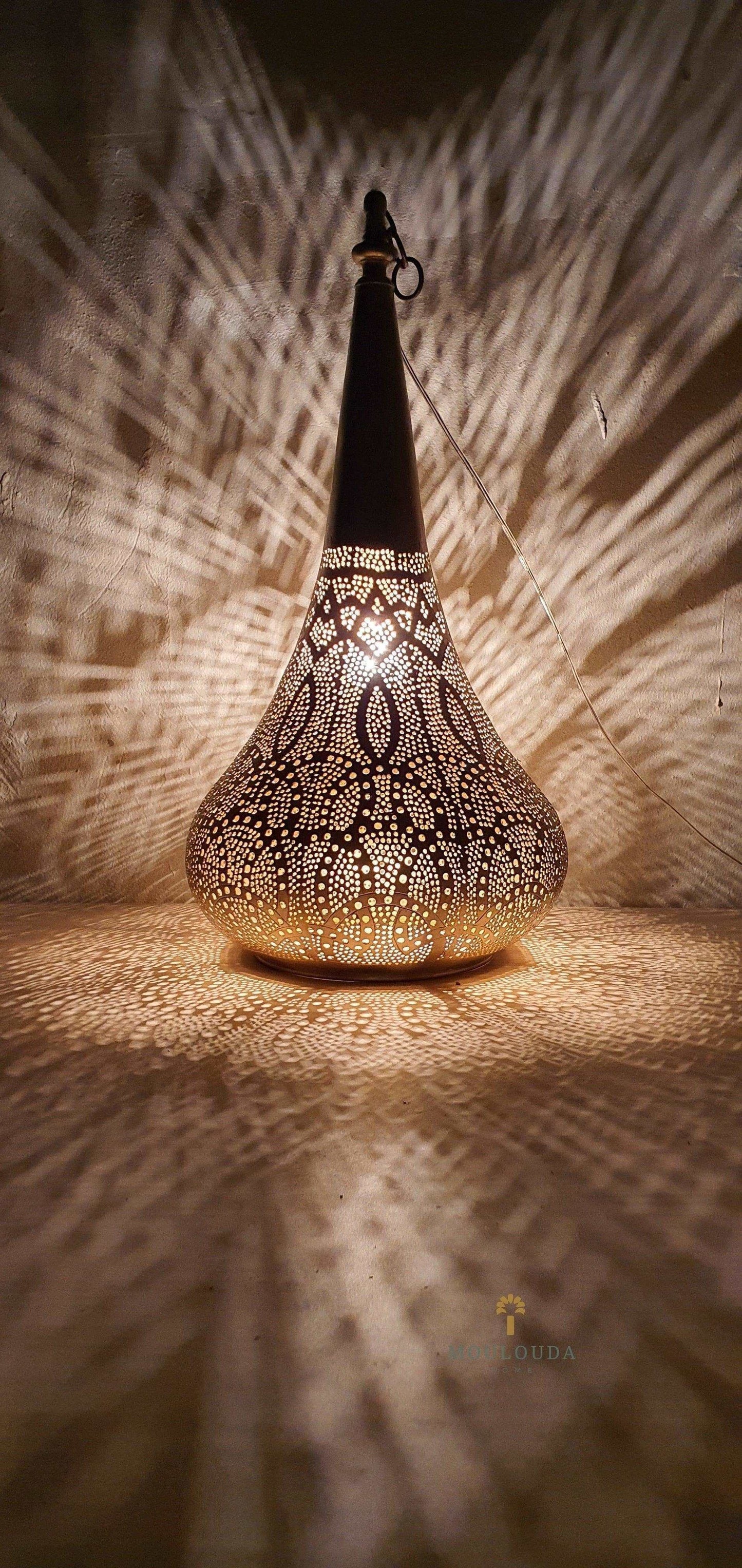 Art Deco Chandelier, Moroccan Handmade Crafts, Boho Lighting, Morocco lamp - Mouloudahome