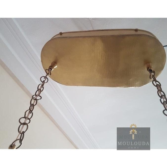 2 Pieces Moroccan Chandelier, Designer Ceiling Lamp, Hinge + 2 Drop lights, Handmade in our Workshop Golden Glory Limited