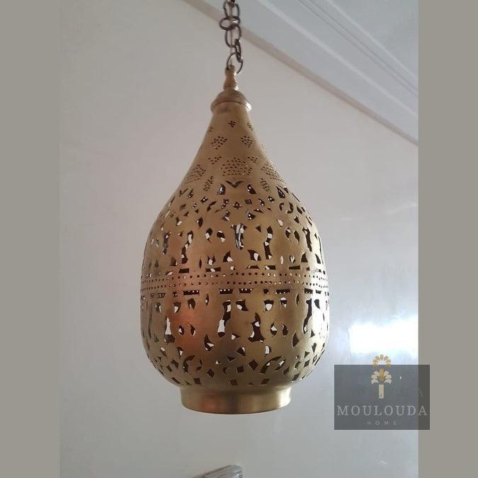 2 Pieces Moroccan Chandelier, Designer Ceiling Lamp, Hinge + 2 Drop lights, Handmade in our Workshop Golden Glory Limited