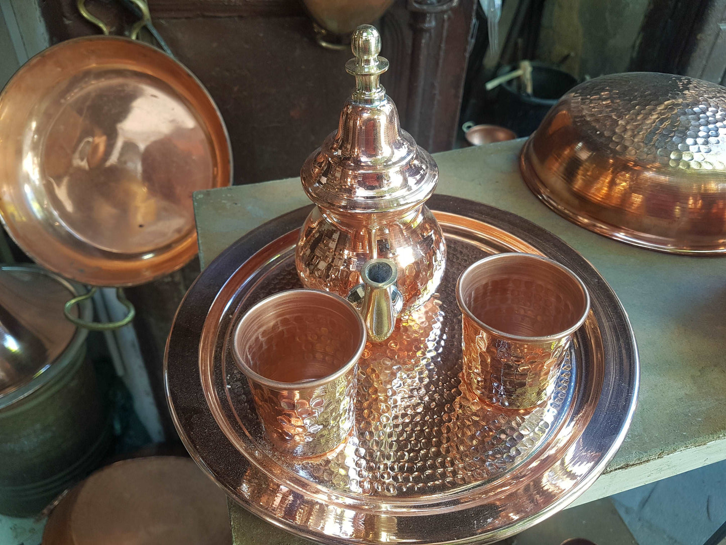 Copper Tea pot set for kitchen