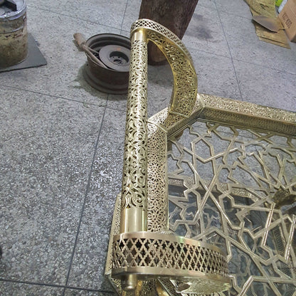 Brass serving trolley, handmade brass luxury decoration