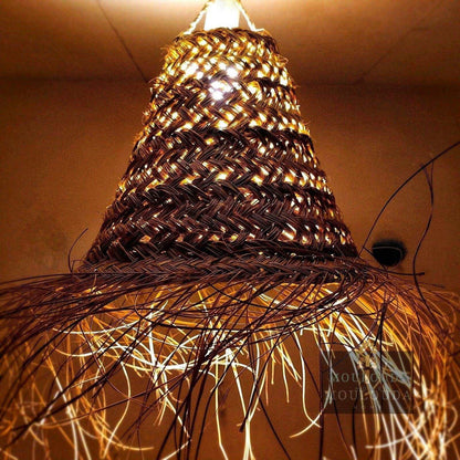 Moroccan pendant light, Rattan chandelier, hanging lantern, Moroccan lantern - Mouloudahome