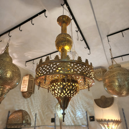 Moroccan pendant lamp, Brass chandelier, handmade moroccan lamp