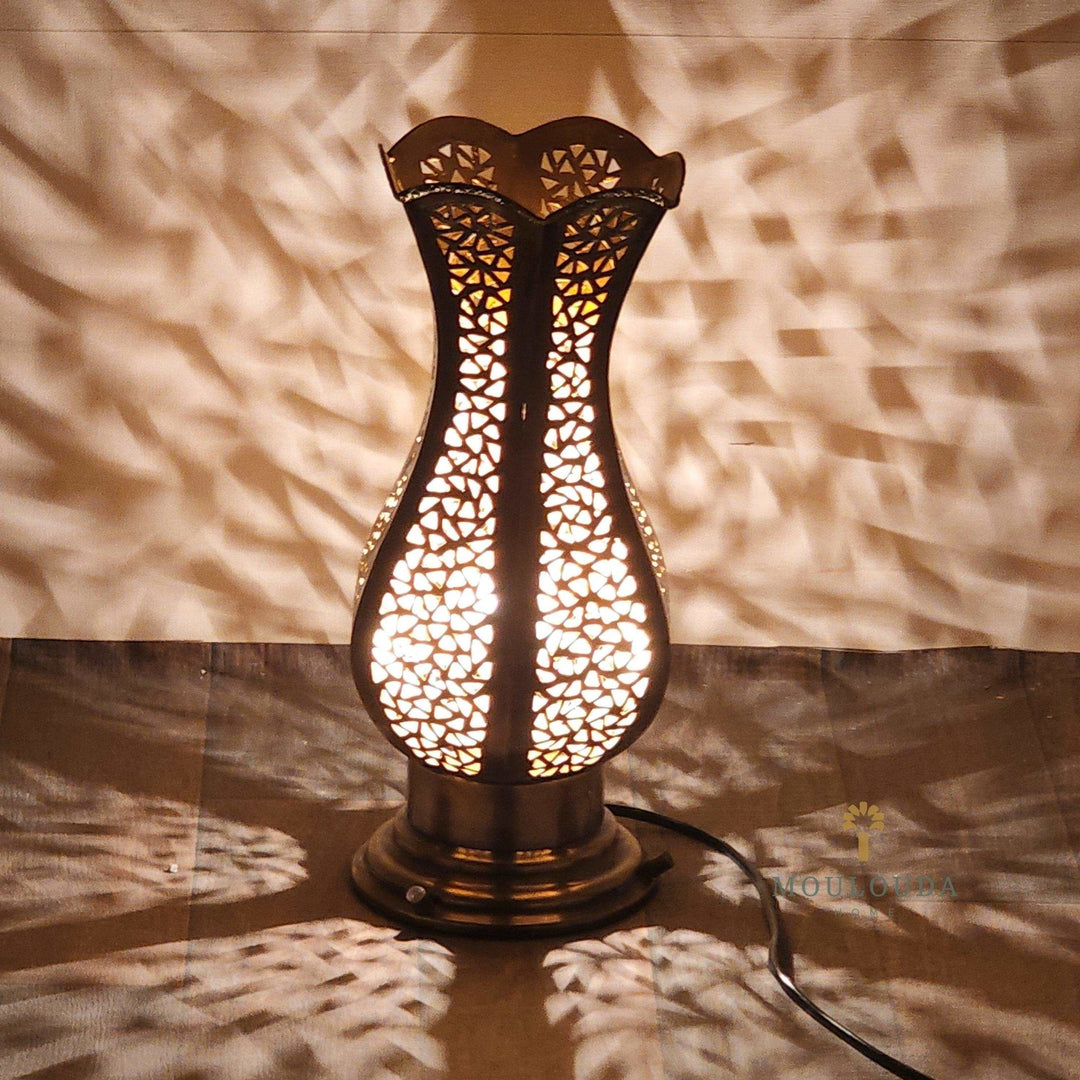 Flower Standing Lamp, Table lamp, Large, Boho Lighting, Moroccan Lamp, lampe à pied - Mouloudahome