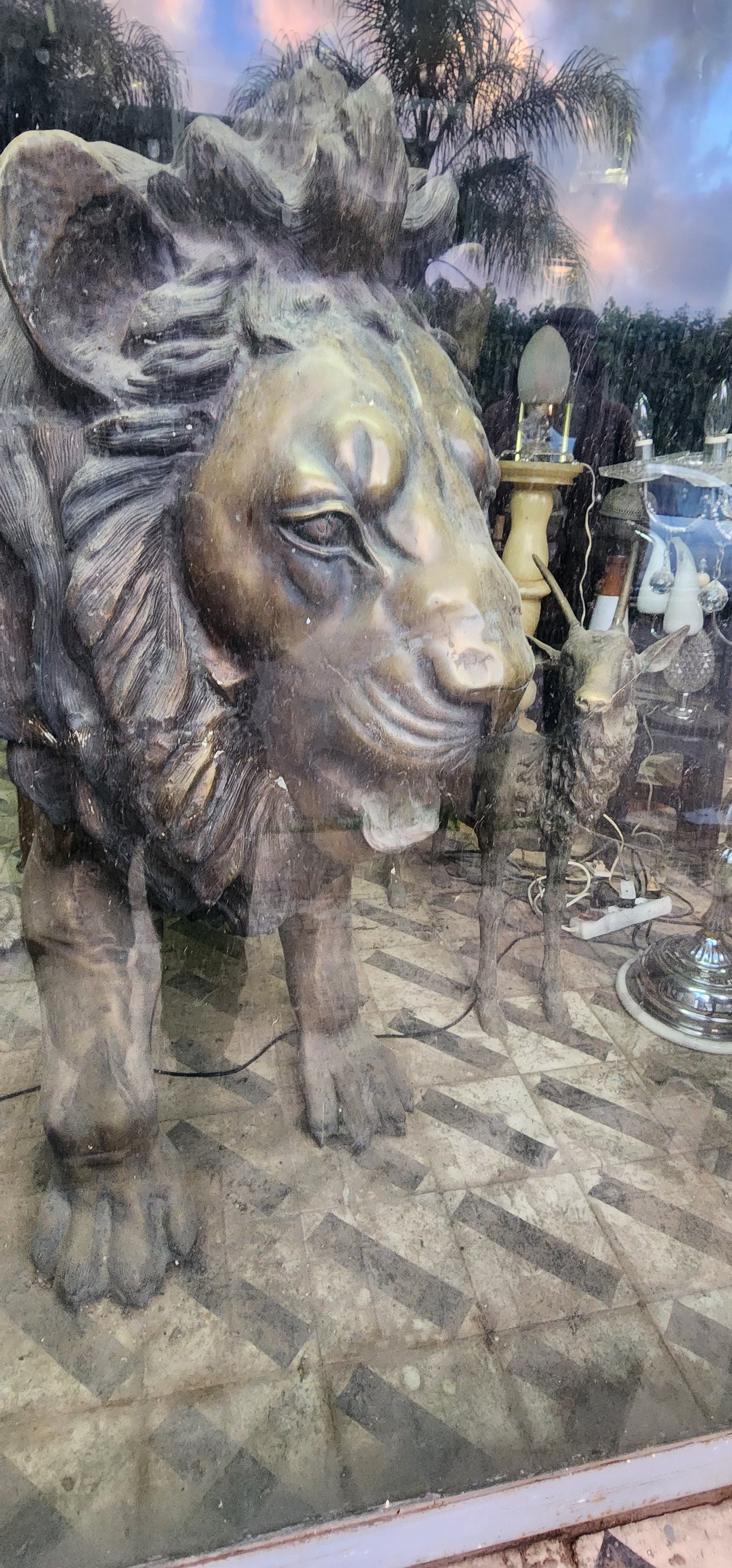 Vintage, 200 years old bronze lion, unique piece of art
