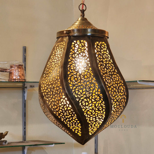 Luxurious Moroccan Brass Chandeliers - Handcrafted Pendant Lamps - Mouloudahome