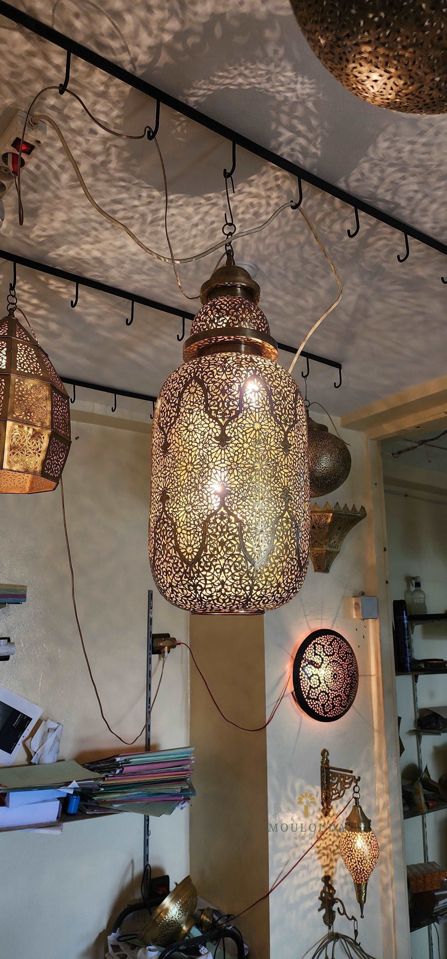 Handmade Luxury Moroccan Brass Chandelier - Exotic Elegance for Your Home - Mouloudahome