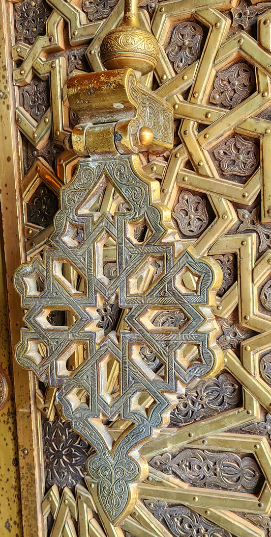 Moroccan traditional Door Handle, genuine brass
