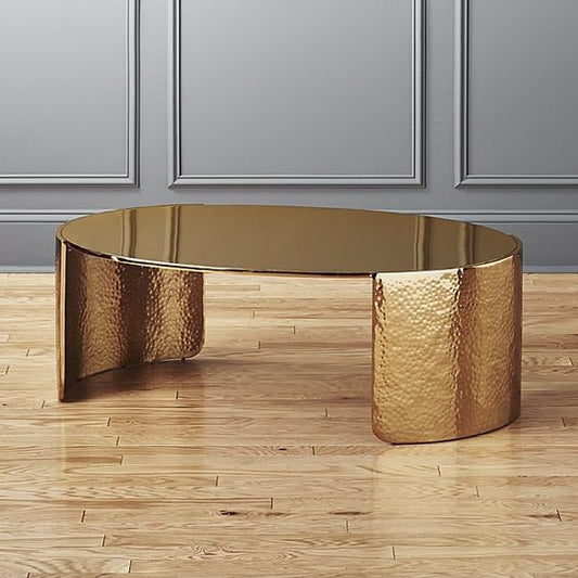 Luxury table, hammered brass table