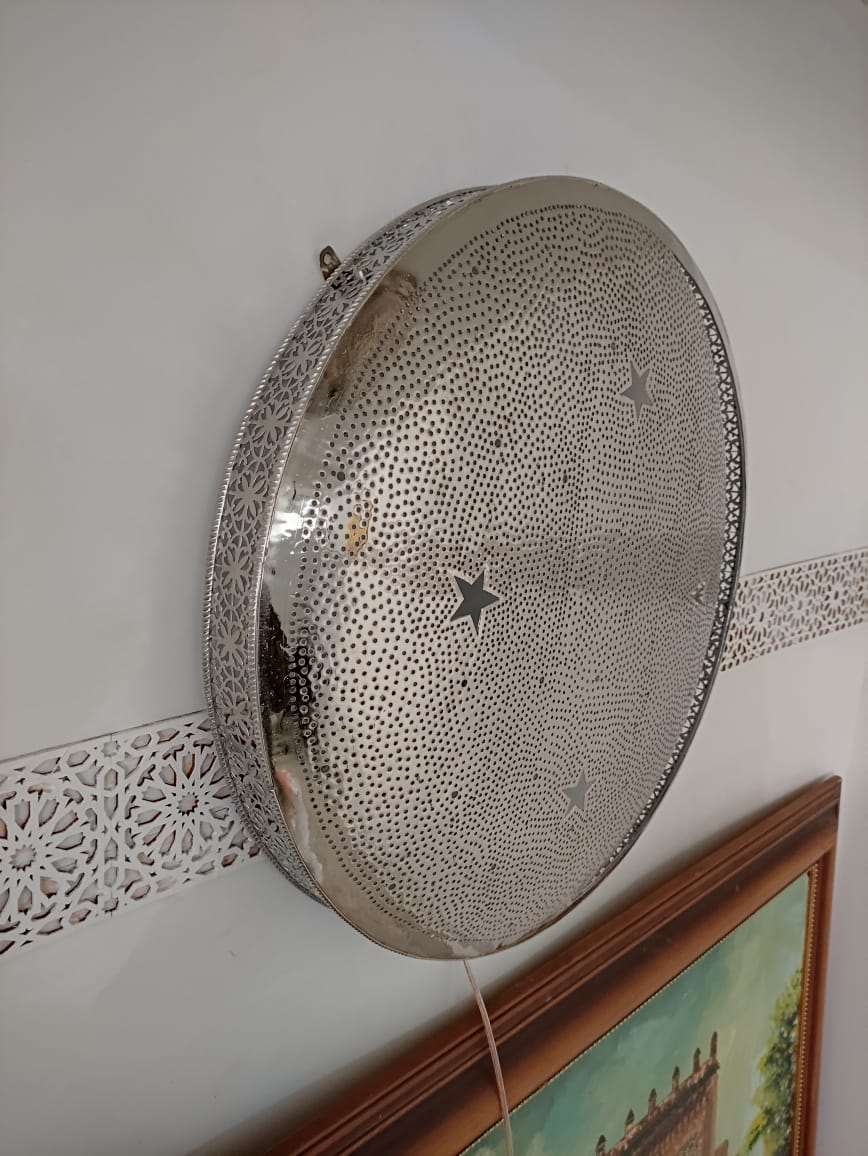 Cresent and stars wall lamp, wall sconce, Handmade craft, moroccan lamp