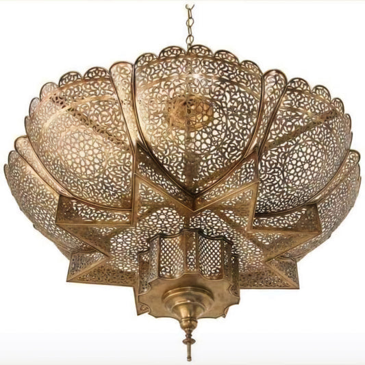 Moroccan Chandelier, brass Chandelier, art deco lamp