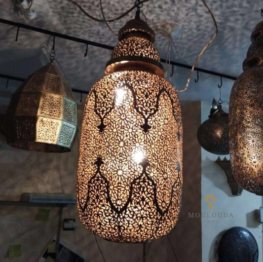 Handmade Luxury Moroccan Brass Chandelier - Exotic Elegance for Your Home - Mouloudahome