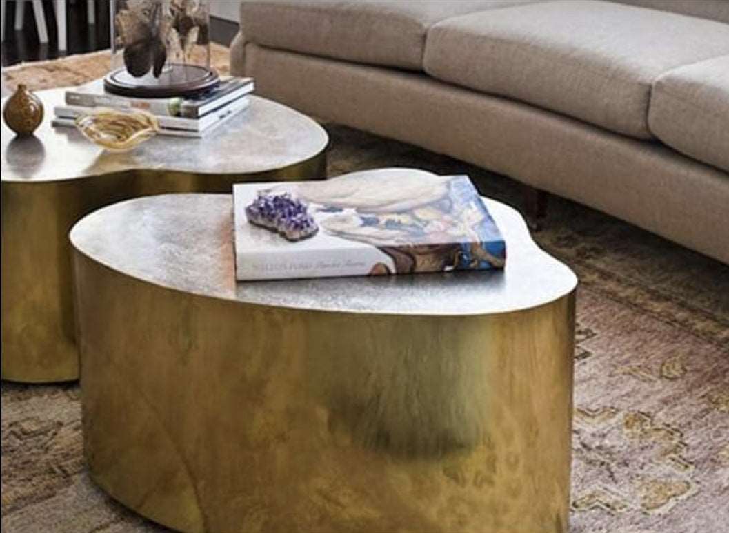 Brass table, brass table, art deco table