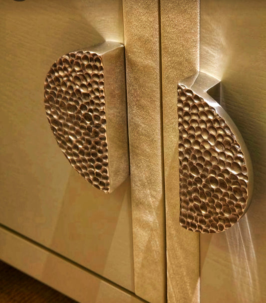 Handcrafted hammered luxury Door Handles, genuine brass