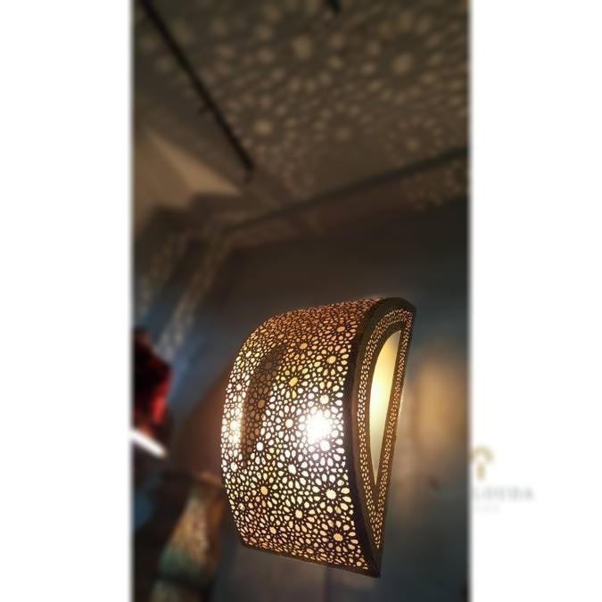 Large Wall Lamp, Moroccan lighting, Wall Sconce, Moroccan lamps, designer Light, boho chic - Golden Glory Limited