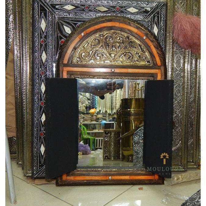 Moroccan door Mirror, Handmade Moroccan Vanity Mirror Can be Opened and Closed, Wall decor, wall sconce, Decor Mirror, Sculpted Mirror - Mouloudahome