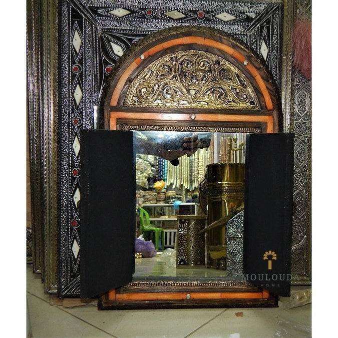 Moroccan door Mirror, Handmade Moroccan Vanity Mirror Can be Opened and Closed, Wall decor, wall sconce, Decor Mirror, Sculpted Mirror - Mouloudahome