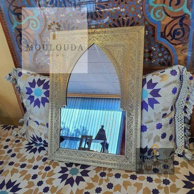 Moroccan Mirror, Floor Mirror, Brass Mirror, Art deco Mirror, 3 sizes and 2 colors available - Mouloudahome