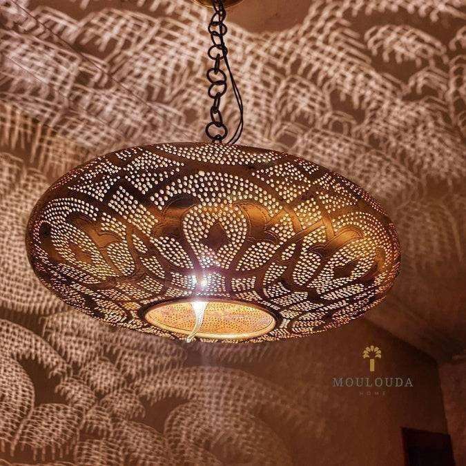 Moroccan Chandelier, Pendant light, Ceiling light, Art Deco lamp, 2 Sizes Available, Beautiful Design Moroccan Lamp, Chill Lighting - Mouloudahome