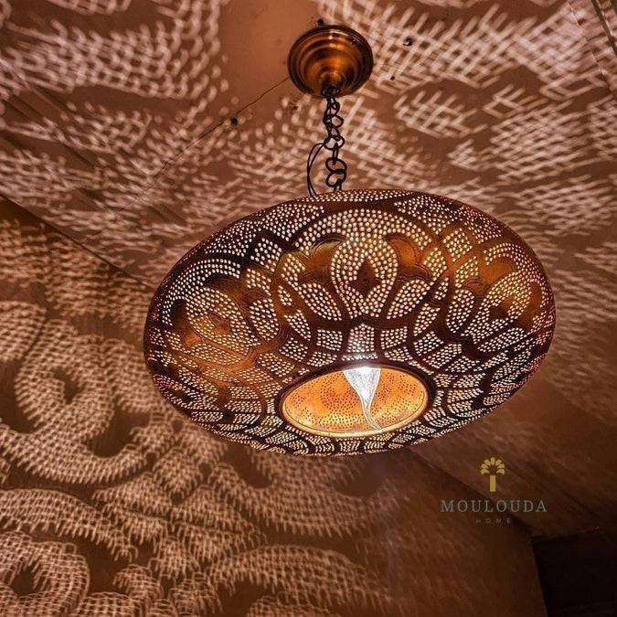 Moroccan Chandelier, Pendant light, Ceiling light, Art Deco lamp, 2 Sizes Available, Beautiful Design Moroccan Lamp, Chill Lighting - Mouloudahome