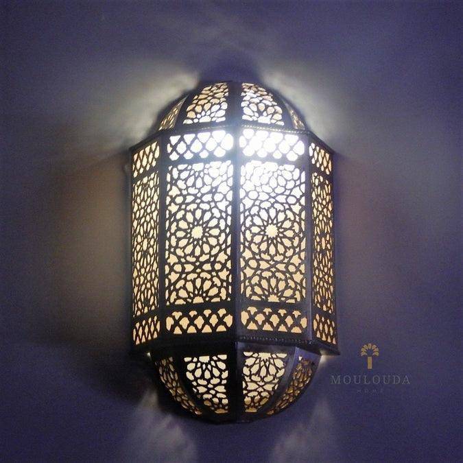 Handcrafted Wall Lamp Moroccan Design, wall sconce, 2 Sizes Available, Boho Lighting, wall Light, Wall Decor, Andalusian lighting