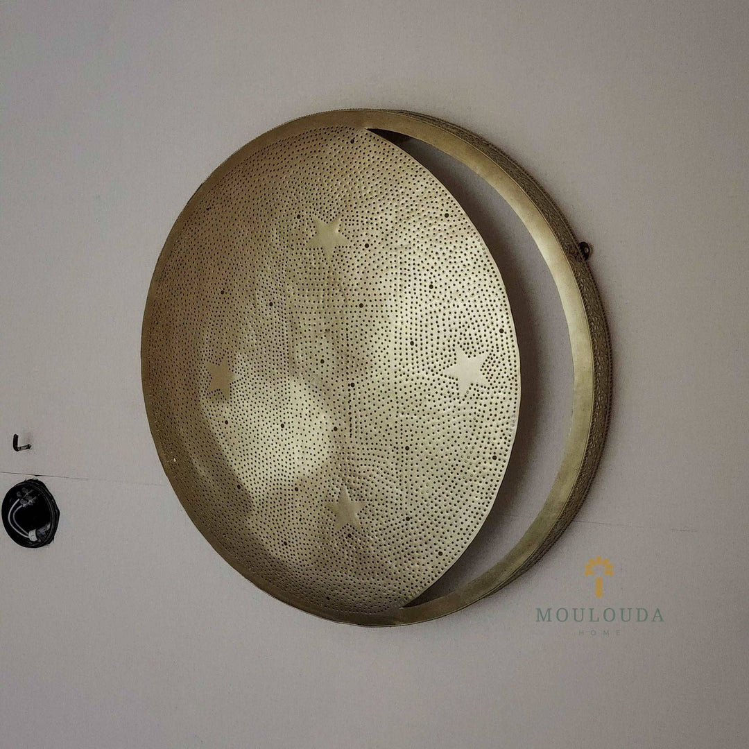 Moon and Stars Wall Sconce - Handmade Moroccan Lamp