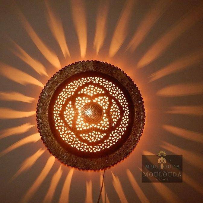 Sun Shapes Moroccan Handmade Wall Lamp 4 Colors Available, Wall Sconce