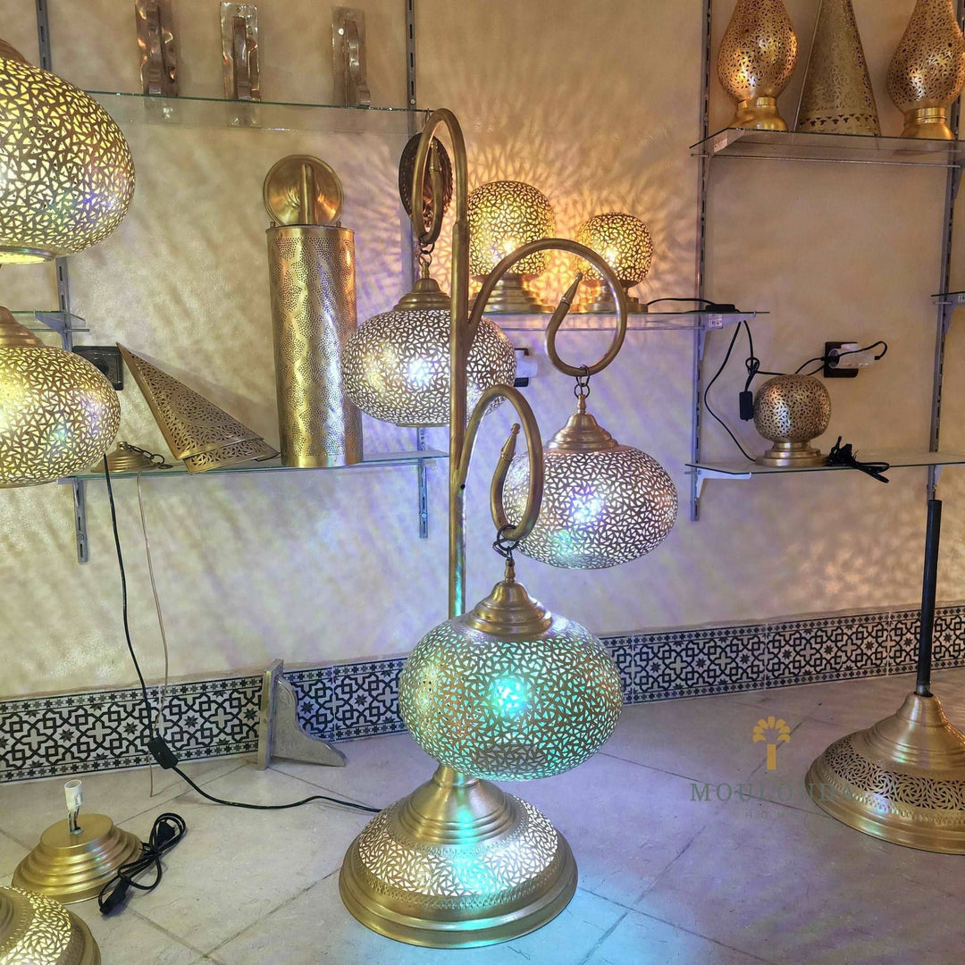 Moroccan lamp , brass floor lamp, Home Decor, Standing lamp, luxury