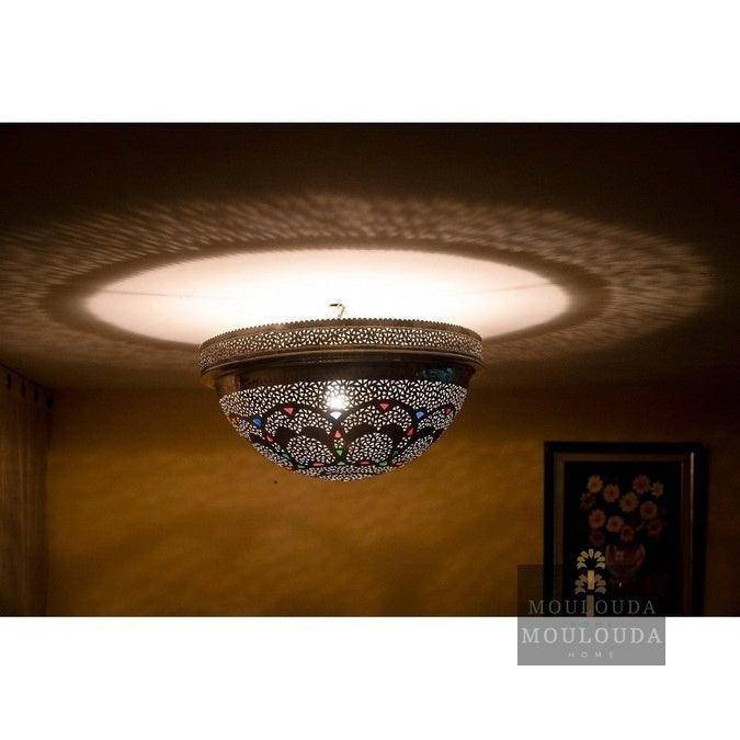 Moroccan Chandelier, Copper Chandelier, Art deco ceiling light, boho lighting, Designer lamp 3 Sizes Available