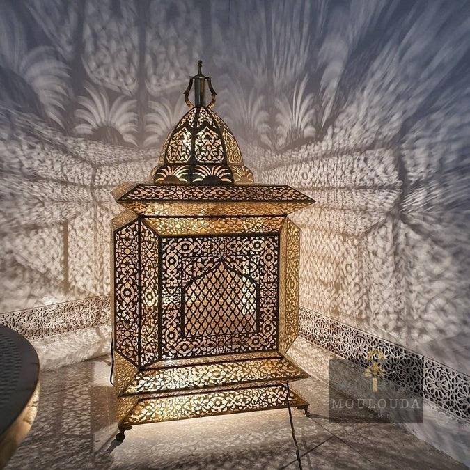Beautiful Handmade Moroccan Standing Lamp - Unique 4-Color Boho Floor Light