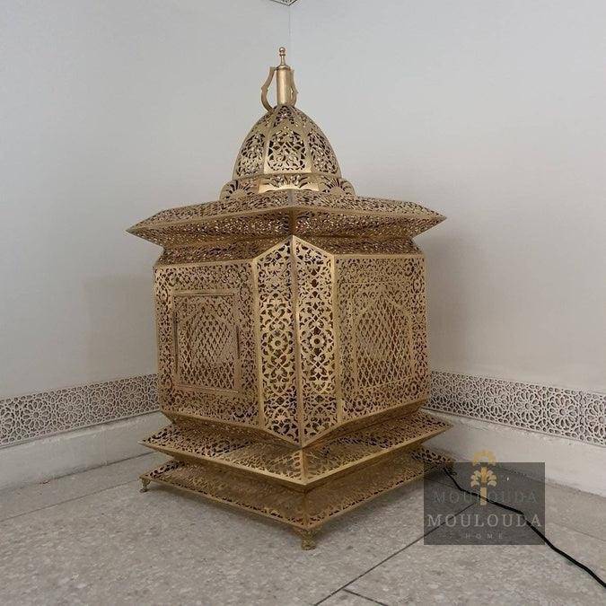 Beautiful Handmade Moroccan Standing Lamp - Unique 4-Color Boho Floor Light