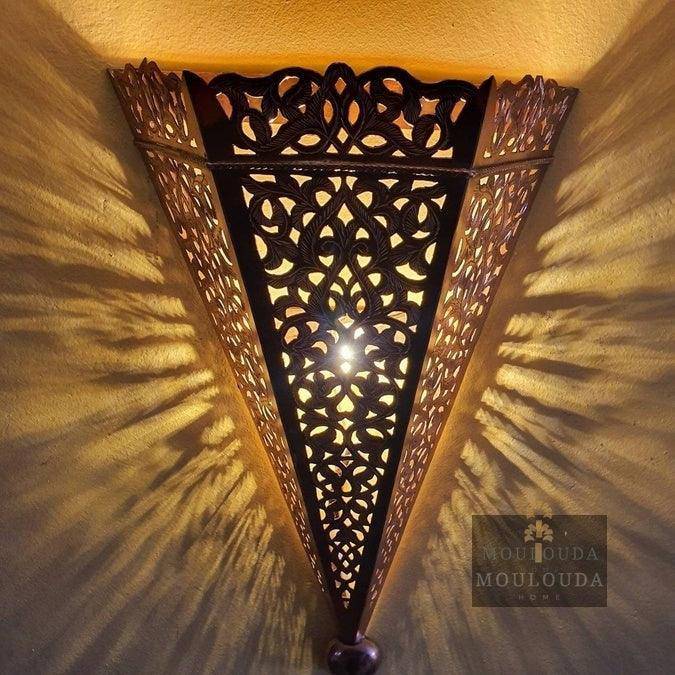 Floral Design Wall Light - Handmade Art Deco lighting - Moroccan Lighting - Flower draw light - Wall Decor - Sconce -