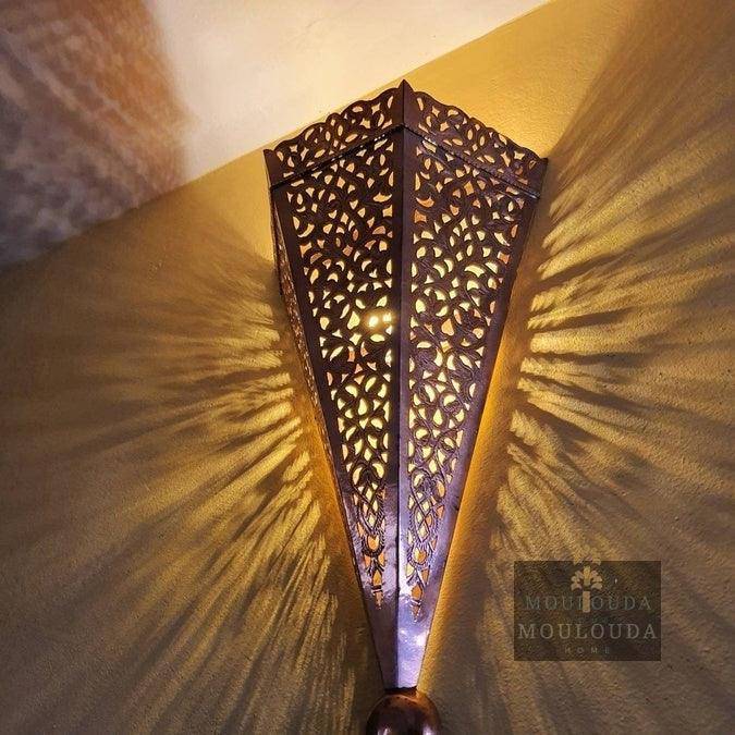 Floral Design Wall Light - Handmade Art Deco lighting - Moroccan Lighting - Flower draw light - Wall Decor - Sconce -