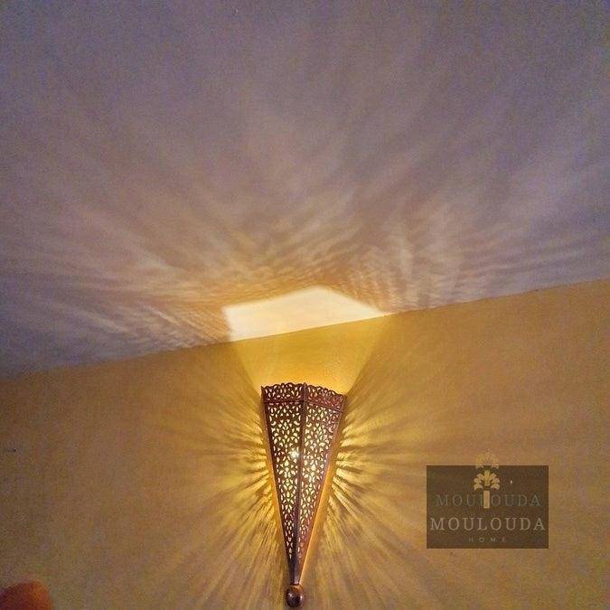 Floral Design Wall Light - Handmade Art Deco lighting - Moroccan Lighting - Flower draw light - Wall Decor - Sconce -