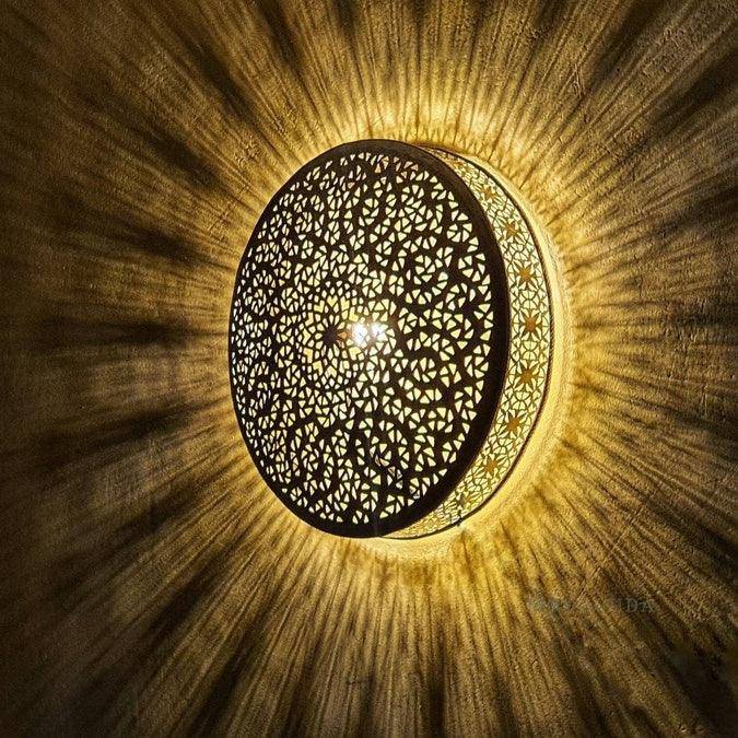 Electric Wall Sconce, Moroccan Wall Light, Handmade Brass lamp, designer lamp, art deco lighting,