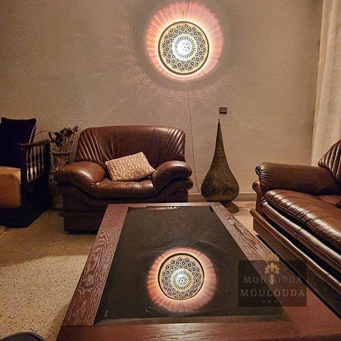Designer lamp, Moroccan light, wall sconce, wall light, moroccan lamp, brass lamp, ambient lighting, moroccan wall lamp.
