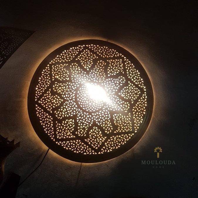 Wall Lamp - Moroccan Style Design - 19,6 in - Light Cover - Wall Art - Moroccan Lighting - Geometric Lighting - 3D lighting