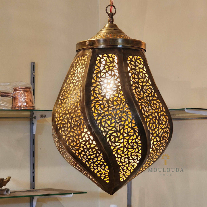 Luxurious Moroccan Brass Chandeliers - Handcrafted Pendant Lamps