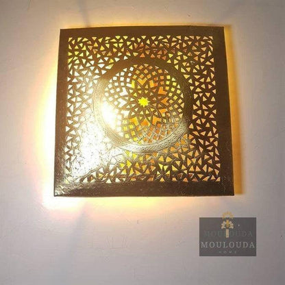 Handmade, Wall Lamp, Light Cover, light Shape Pattern, Squared Wall sconce