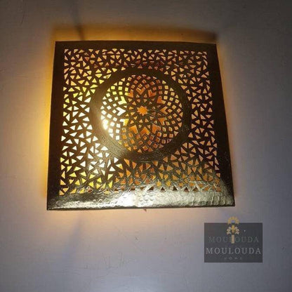 Handmade, Wall Lamp, Light Cover, light Shape Pattern, Squared Wall sconce