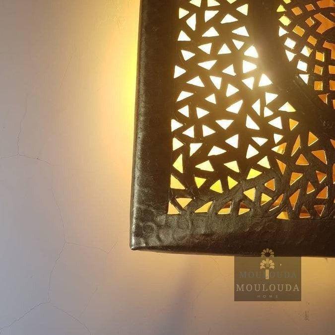 Handmade, Wall Lamp, Light Cover, light Shape Pattern, Squared Wall sconce