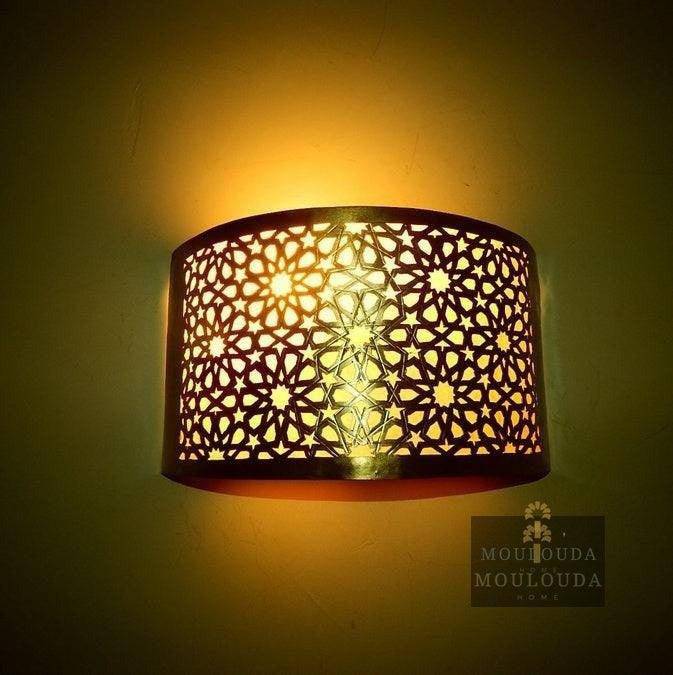 Wall Lamp - Moroccan Sconce - Hanging Wall Light - Boho Lighting - Modern Lighting - Art Deco Lamp - Metal Wall Lamp - Brass Wall Light