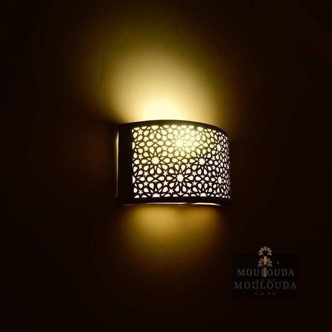 Wall Lamp - Moroccan Sconce - Hanging Wall Light - Boho Lighting - Modern Lighting - Art Deco Lamp - Metal Wall Lamp - Brass Wall Light