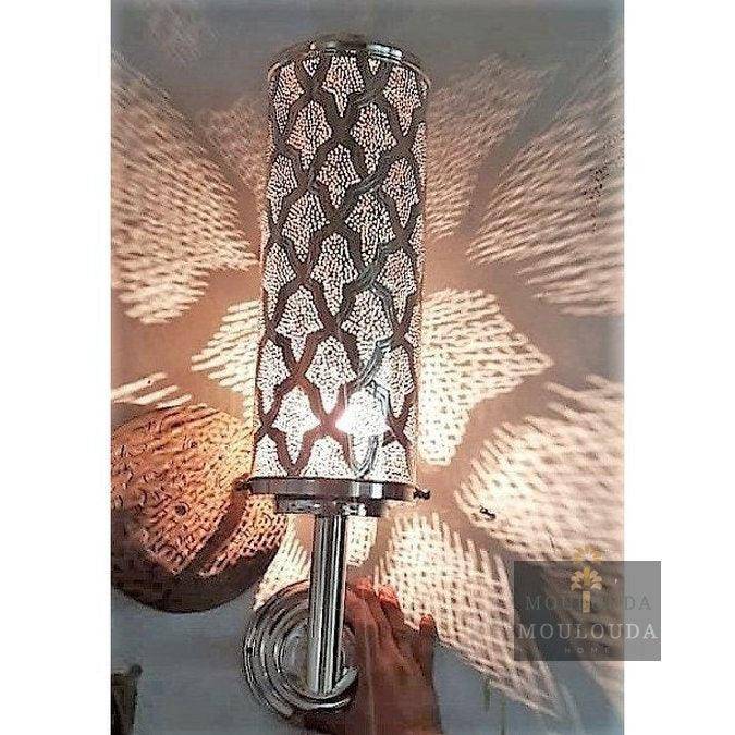 Moroccan Sconce - Hanging Wall Light - Boho Lighting - Modern Lighting - Art Deco Light - Metal Wall Lamp - Brass Wall Light