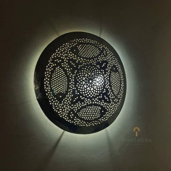 Wall sconce, fishing design, moroccan, handmade Moroccan lantern, wall lamp, designer lamp