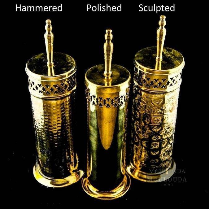 Set For WC, Paper Holder, Toilet Brush, 2 Soap Holders, Trash can, WC Accessories, Handmade From Brass, 3 Available Designs,