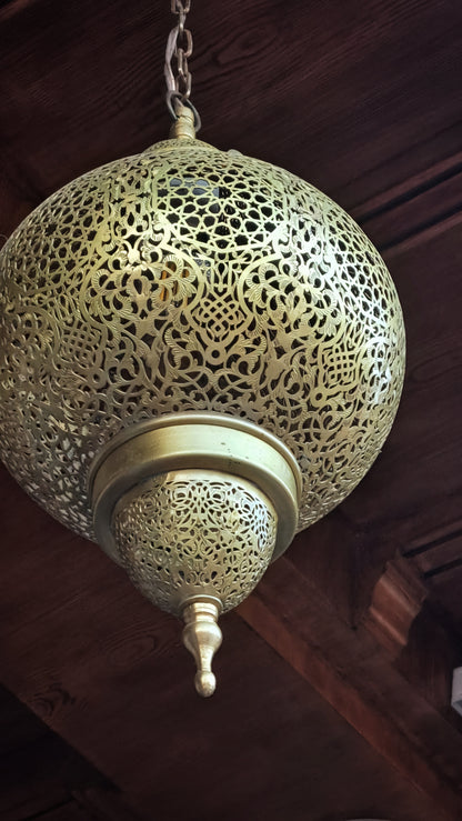 Moroccan pendant lamp, Genuine brass pendant light