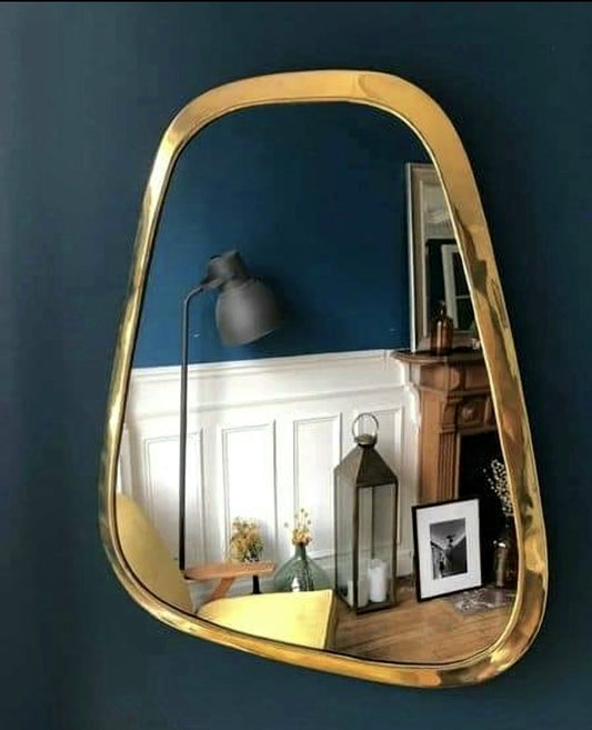 Art deco mirror, brass made mirror