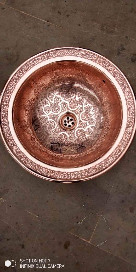 Copper copper sink, handmade Moroccan sink - Golden Glory Limited