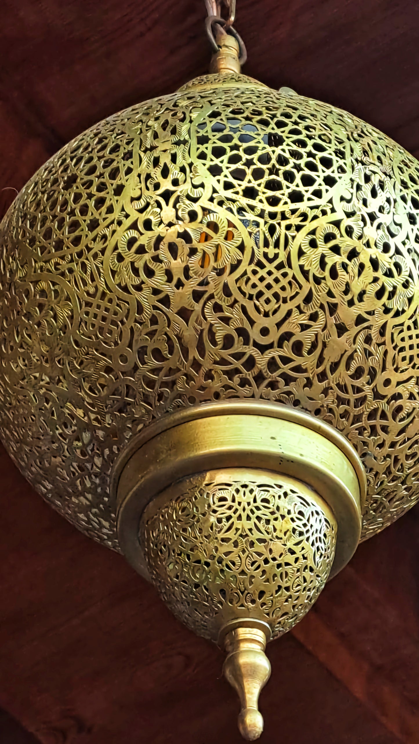 Moroccan pendant lamp, Genuine brass pendant light